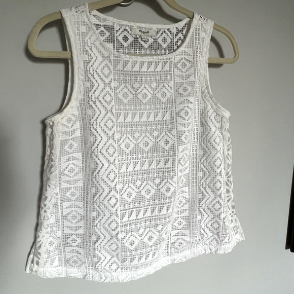 MADEWELL White Embroidered Top SZ S - Picture 1 of 5
